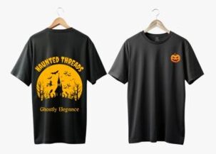 Oversized Haunted Design T Shirt